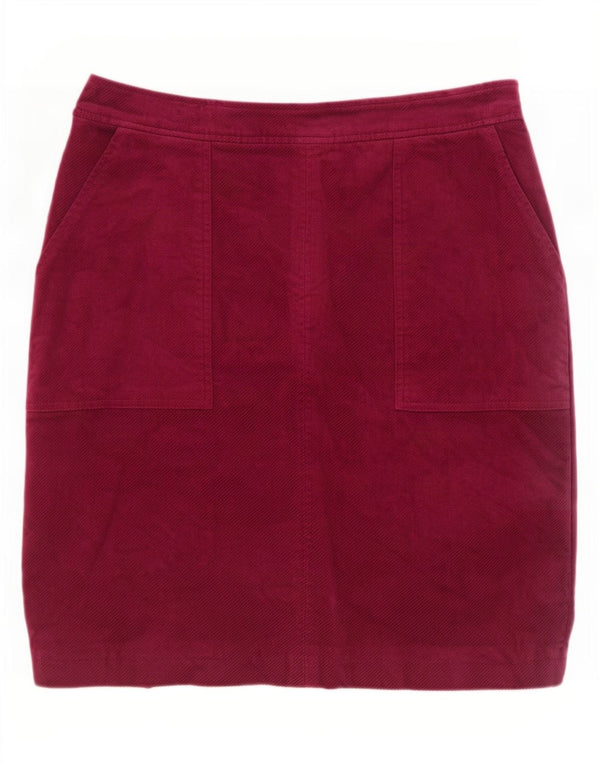 White Stuff Womens Corduroy Nederdel UK 10 Small W28 Maroon Cotton
