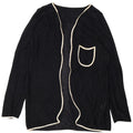 Vintage Dame Open Cardigan Sweater EU 40 Medium Sort Viscose