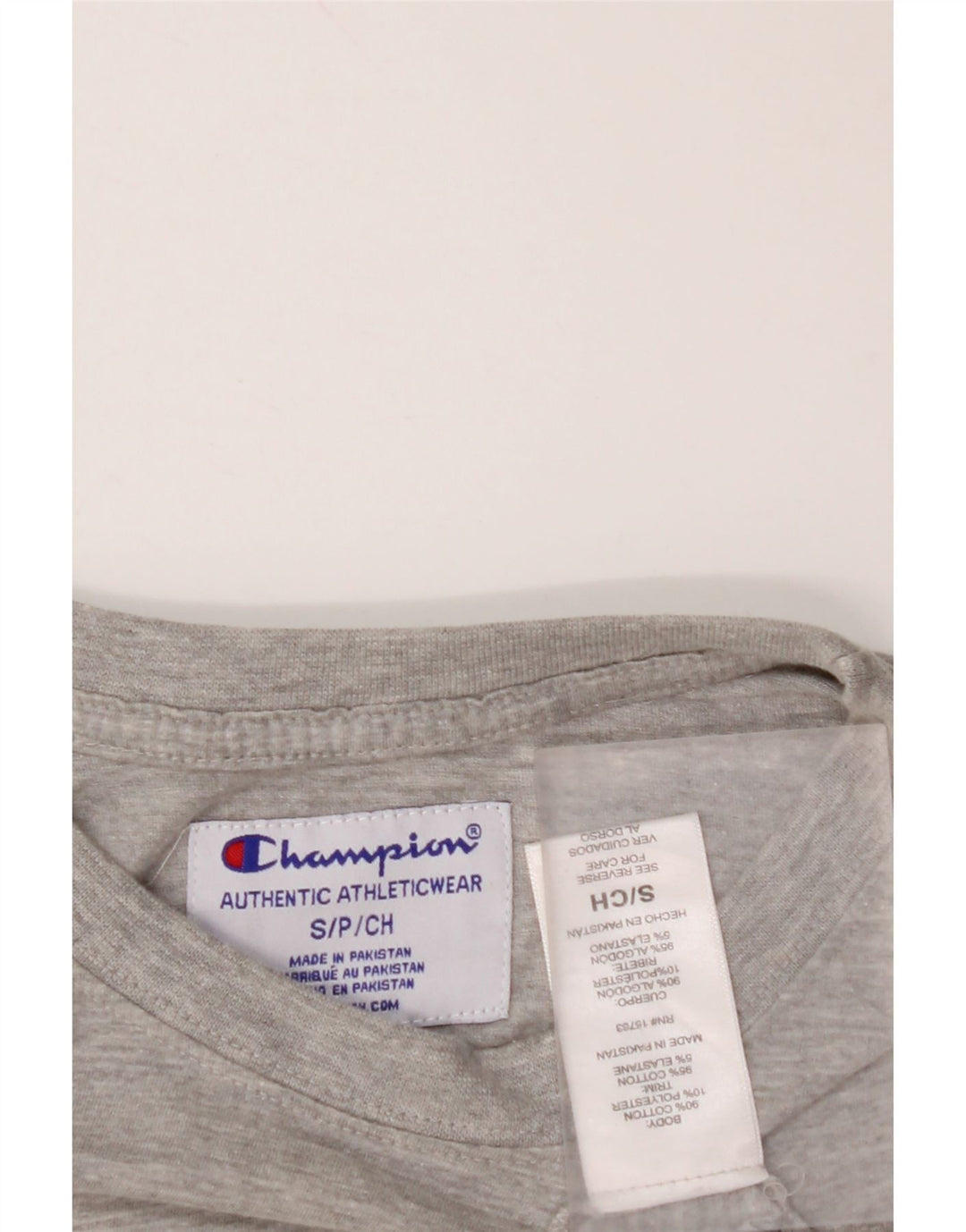 CHAMPION Dame Crop Grafisk T-Shirt Top UK 10 Lille Grå Bomuld