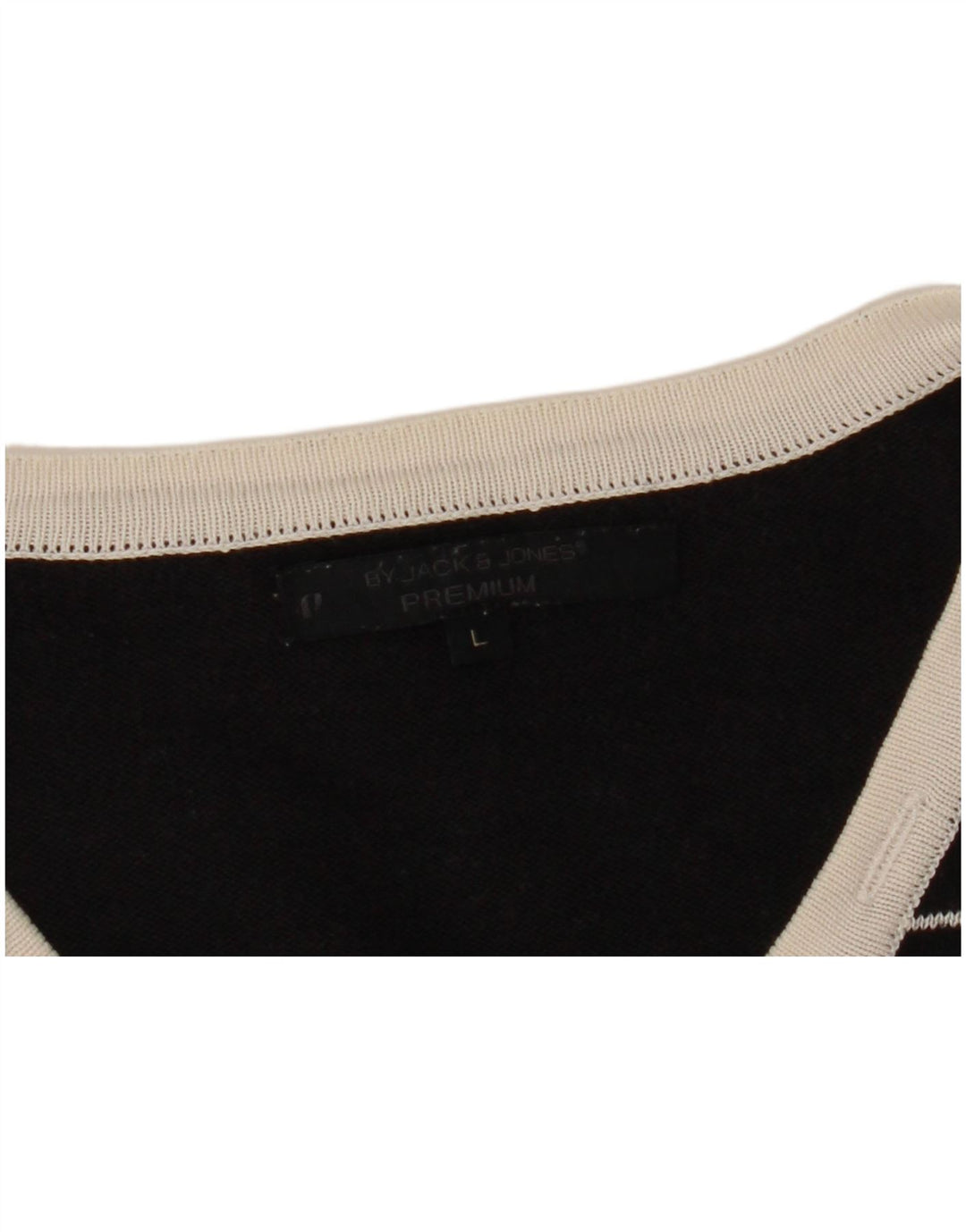 JACK & JONES Herre V-hals sweater Stor sort stribet