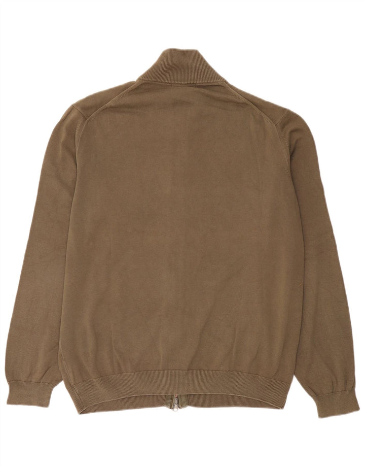 Massimo Dutti Herre Cardigan Sweater Stor Khaki Bomuld
