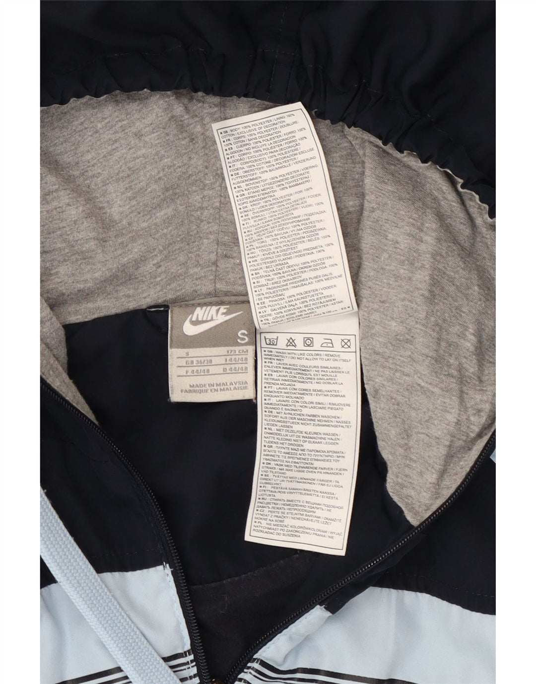 Nike Træningsdragt med hætte til mænd, topjakke UK 36/38 Lille blå farveblok