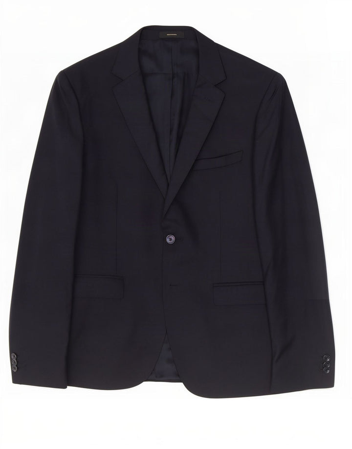 Massimo Dutti Herre 2-knaps blazerjakke EU 52 Large Navy Blue