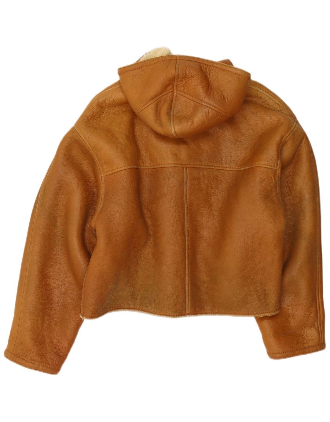 Vintage Dame Hætte Duffle Shearling Jacket UK 16 Large Brown