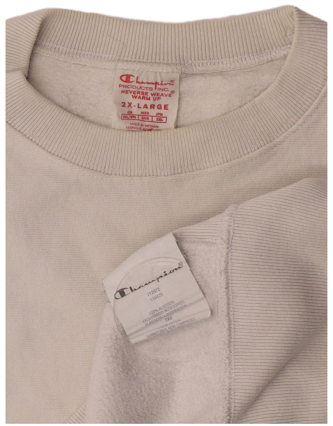 Champion Dame Sweatshirt Jumper UK 20 2XL Hvid Bomuld