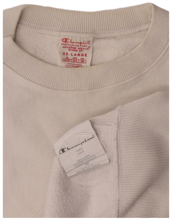 Champion Dame Sweatshirt Jumper UK 20 2XL Hvid Bomuld