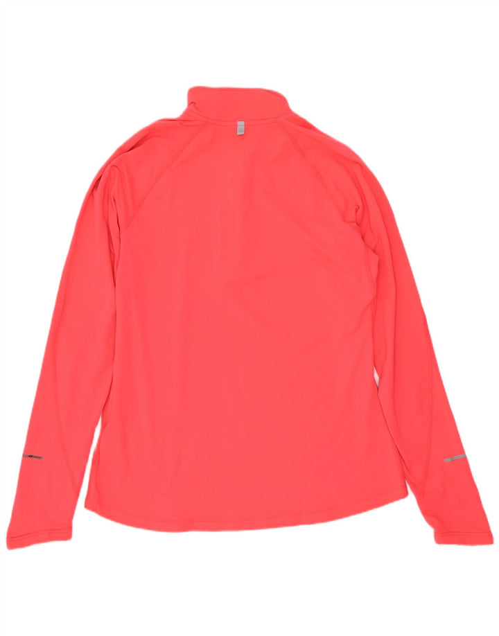 Nike Dame Dri Fit Pullover med lynlås-hals Træningsdragt Top UK 12 Medium Pink