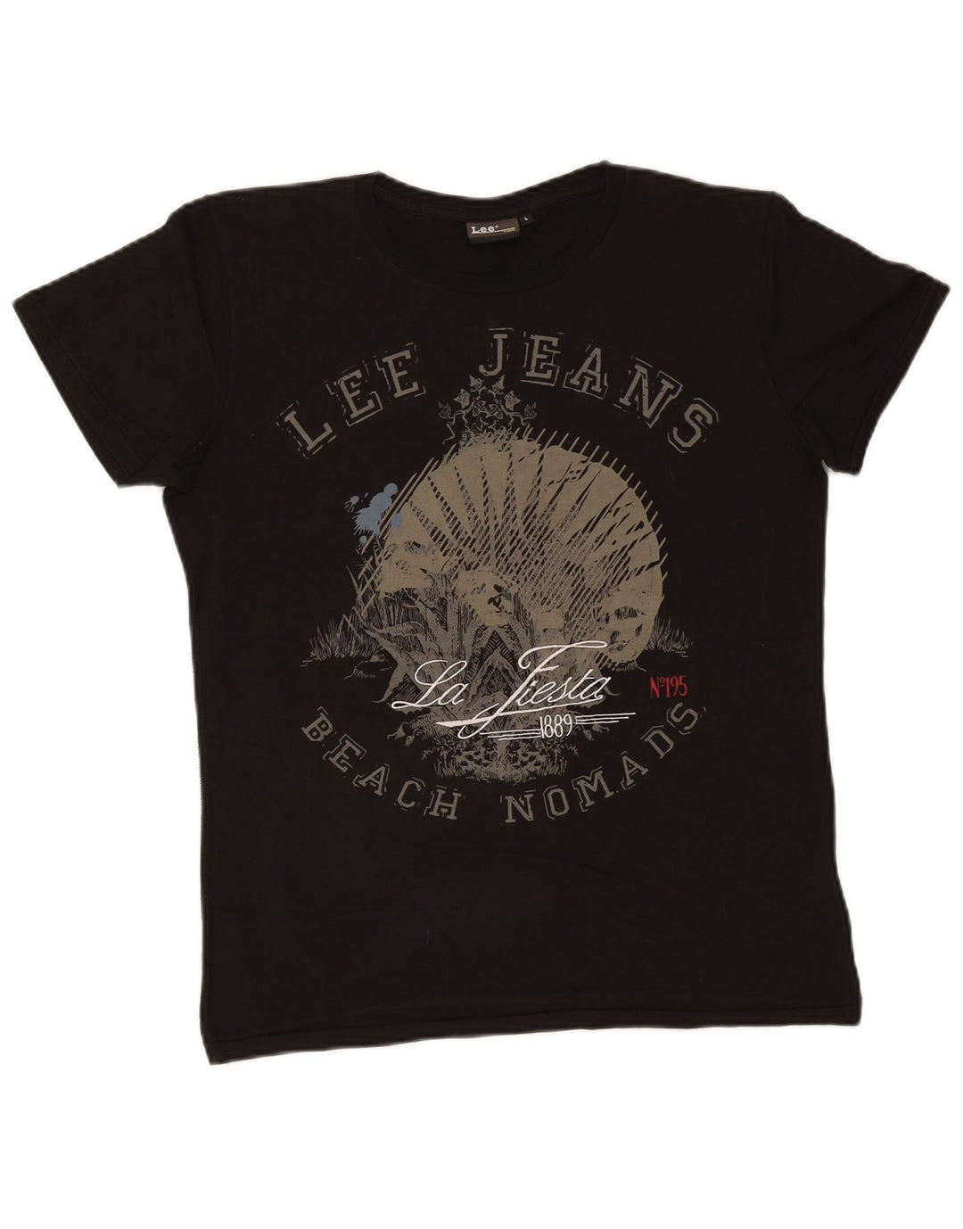 Lee Herre Grafisk T-Shirt Top Stor Sort Bomuld