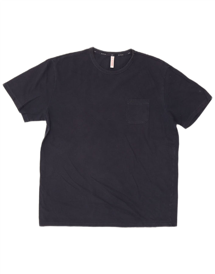 Sun68 Herre T-Shirt Top 2XL Marineblå Bomuld