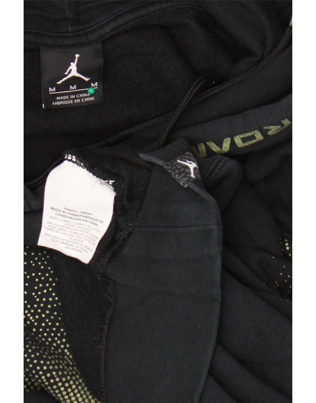 Jordan Herre grafisk hættetrøje Jumper Medium Sort Colourblock Bomuld