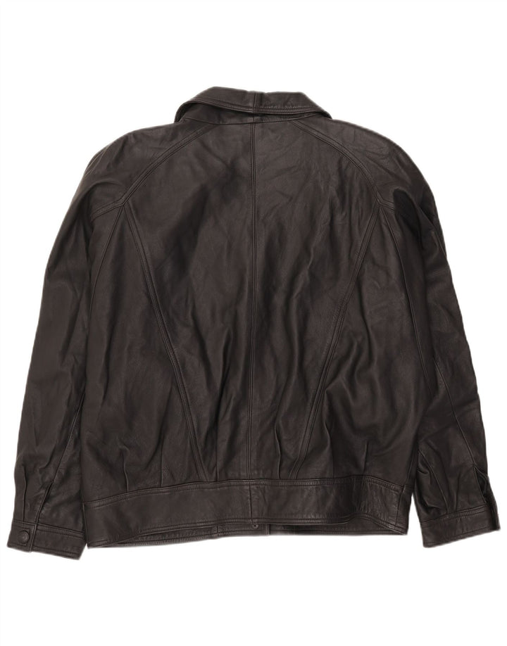 Vintage læderjakke til kvinder UK 16 Large Black