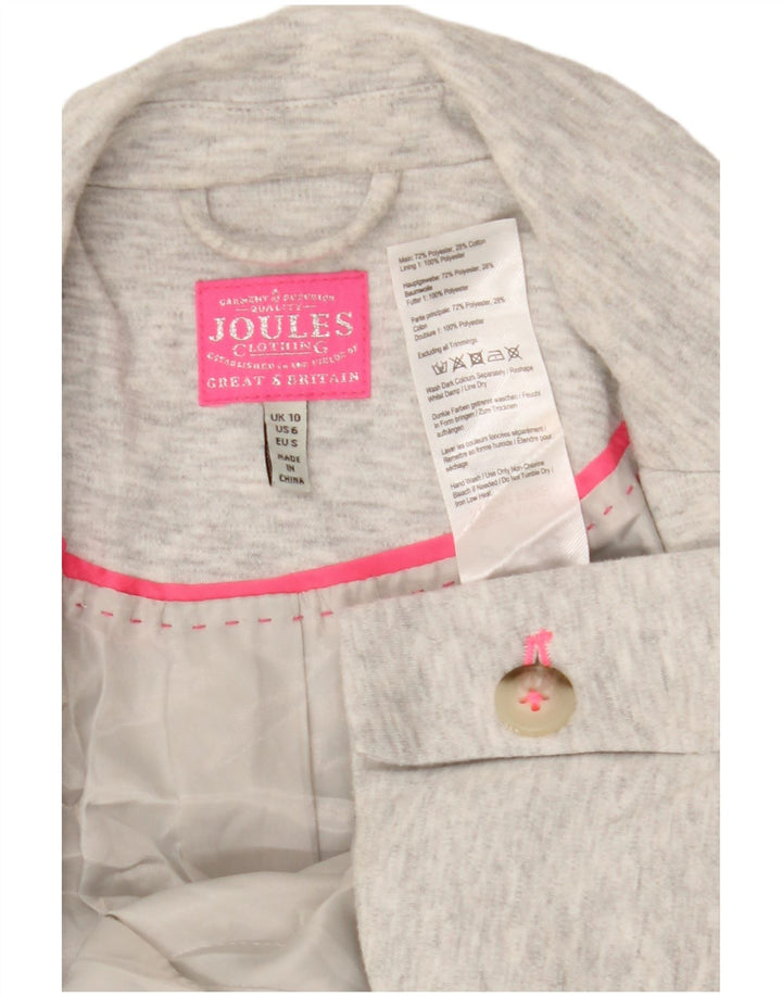 Joules Dame 1 Knap Blazer Jacket UK 10 Small Grå Flecked Polyester
