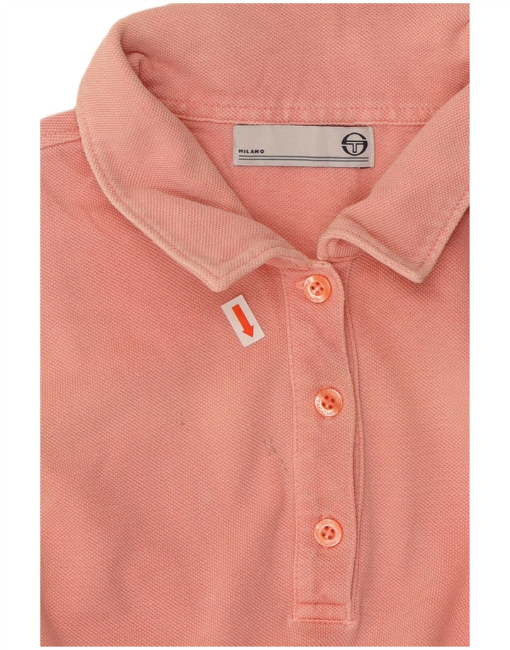 SERGIO TACCHINI Dame Polo Shirt UK 12 Medium Pink Bomuld