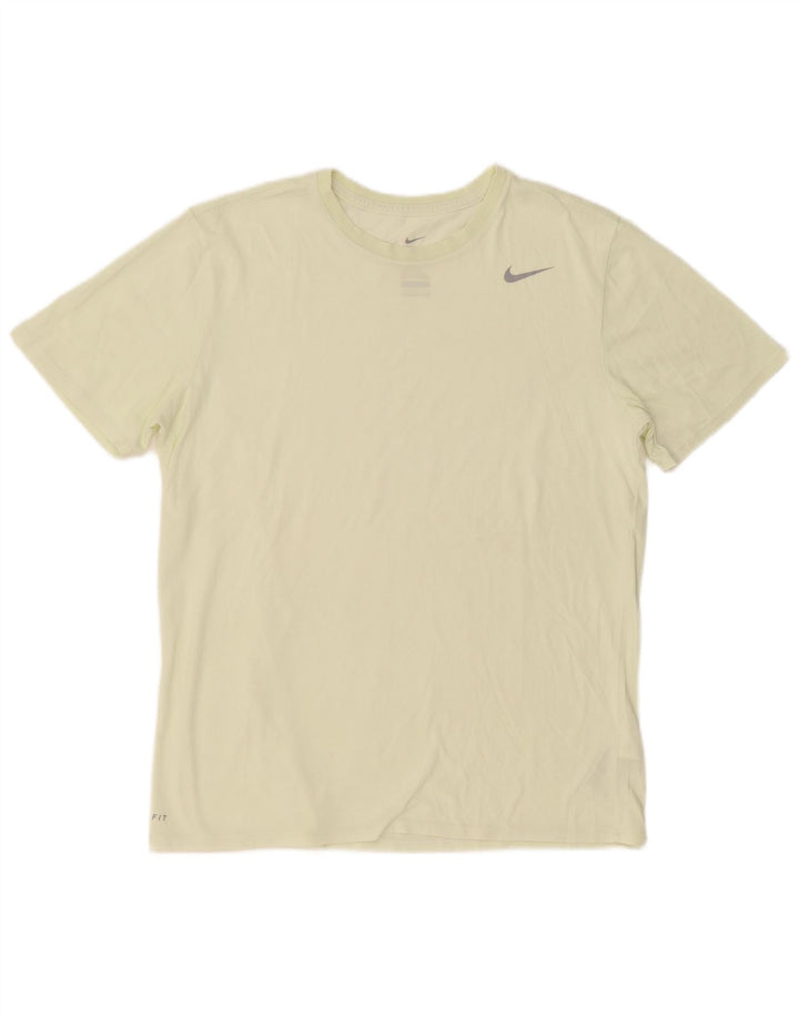 Nike T-shirt med atletisk snit til mænd, stor gul bomuld