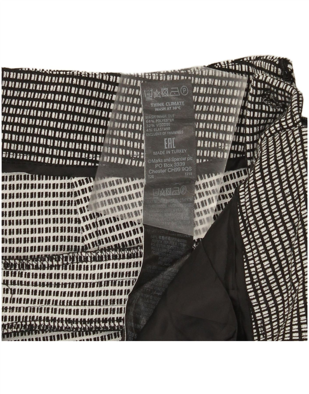 Marks & Spencer Chinobukser til kvinder UK 12 Medium W32 L29 Sort ternet