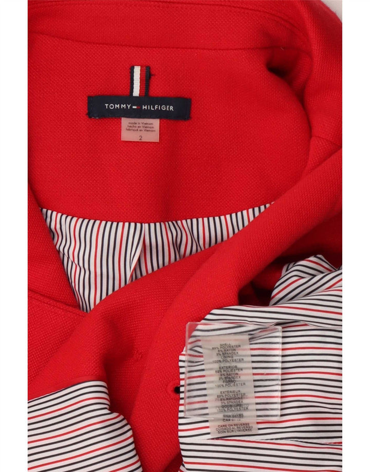 Tommy Hilfiger Dame Dobbeltradet Blazer Jacket US 2 XS Rød Polyester