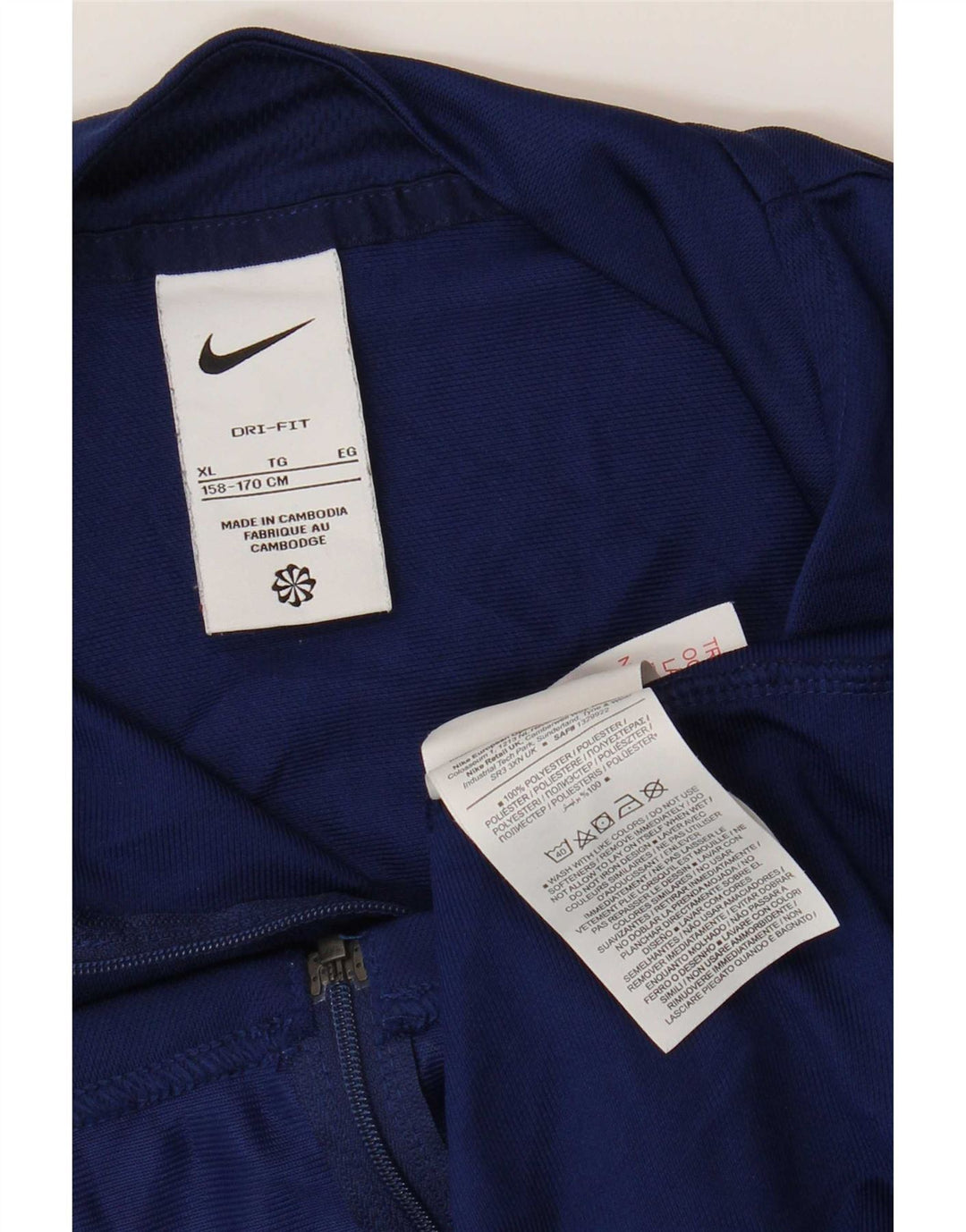 Nike træningsdragt topjakke til drenge 12-13 år XL marineblå polyester