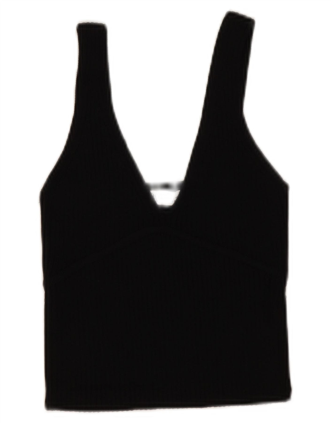 Zara Womens Crop ærmeløs bluse Top UK 10 Small Black