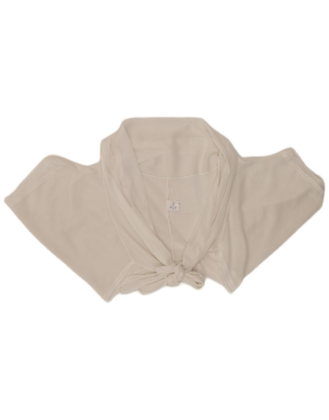 Vintage Dame Front Tie Crop Top UK 20 2XL Hvid Viscose