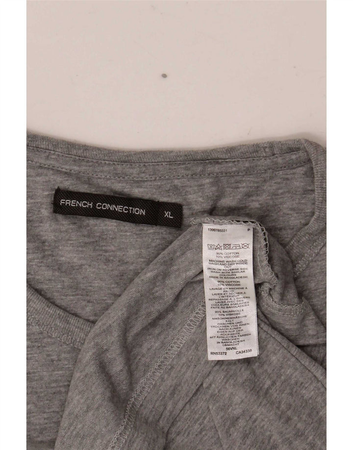 French Connection Herre T-Shirt Top XL Grå Flecked Bomuld