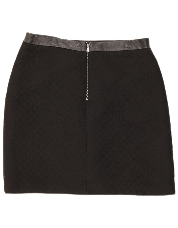 Marks & Spencer Dame Mini-nederdel UK 12 Medium W30 Black Argyle/Diamond