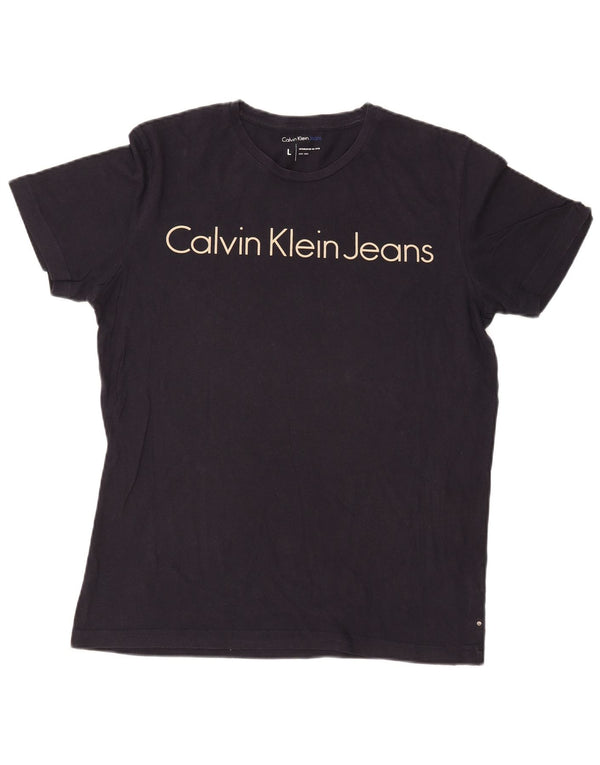 Calvin Klein Jeans Herre grafisk T-shirt Top Stor marineblå