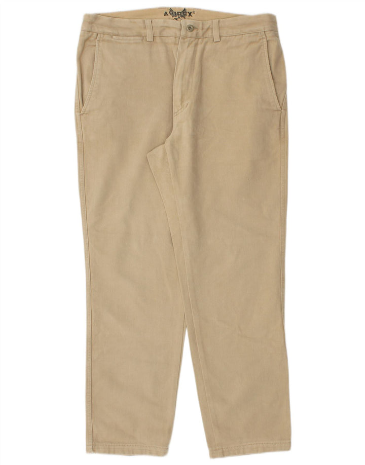 Avirex Straight Chino Bukser til mænd W33 L27 Beige Bomuld