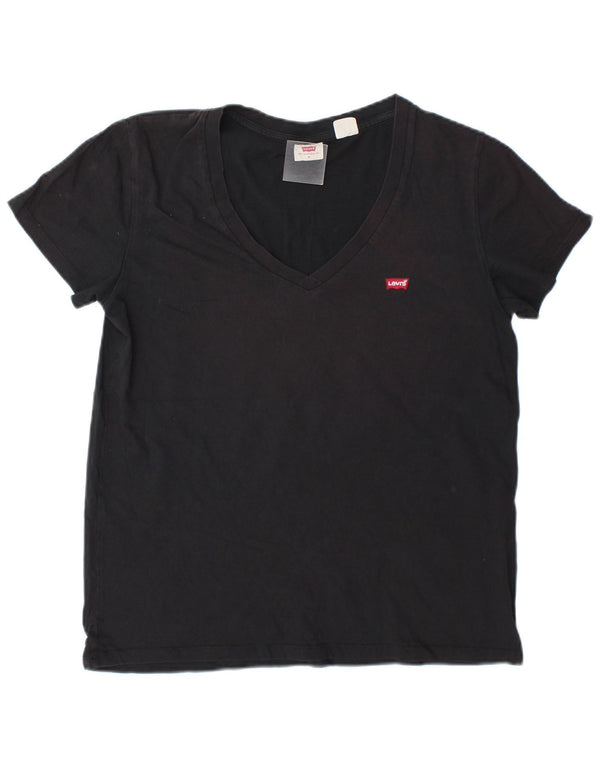 Levi's Dame T-Shirt Top UK 14 Medium Grå Bomuld