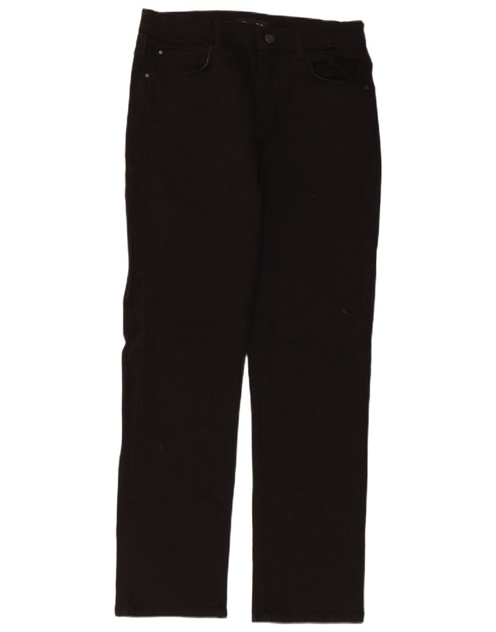 Massimo Dutti Dame Straight Jeans EU 38 Small W28 L27 Sort Bomuld
