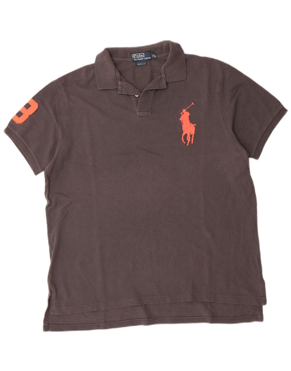 Polo Ralph Lauren Herre grafisk Custom Fit skjorte XL grå bomuld