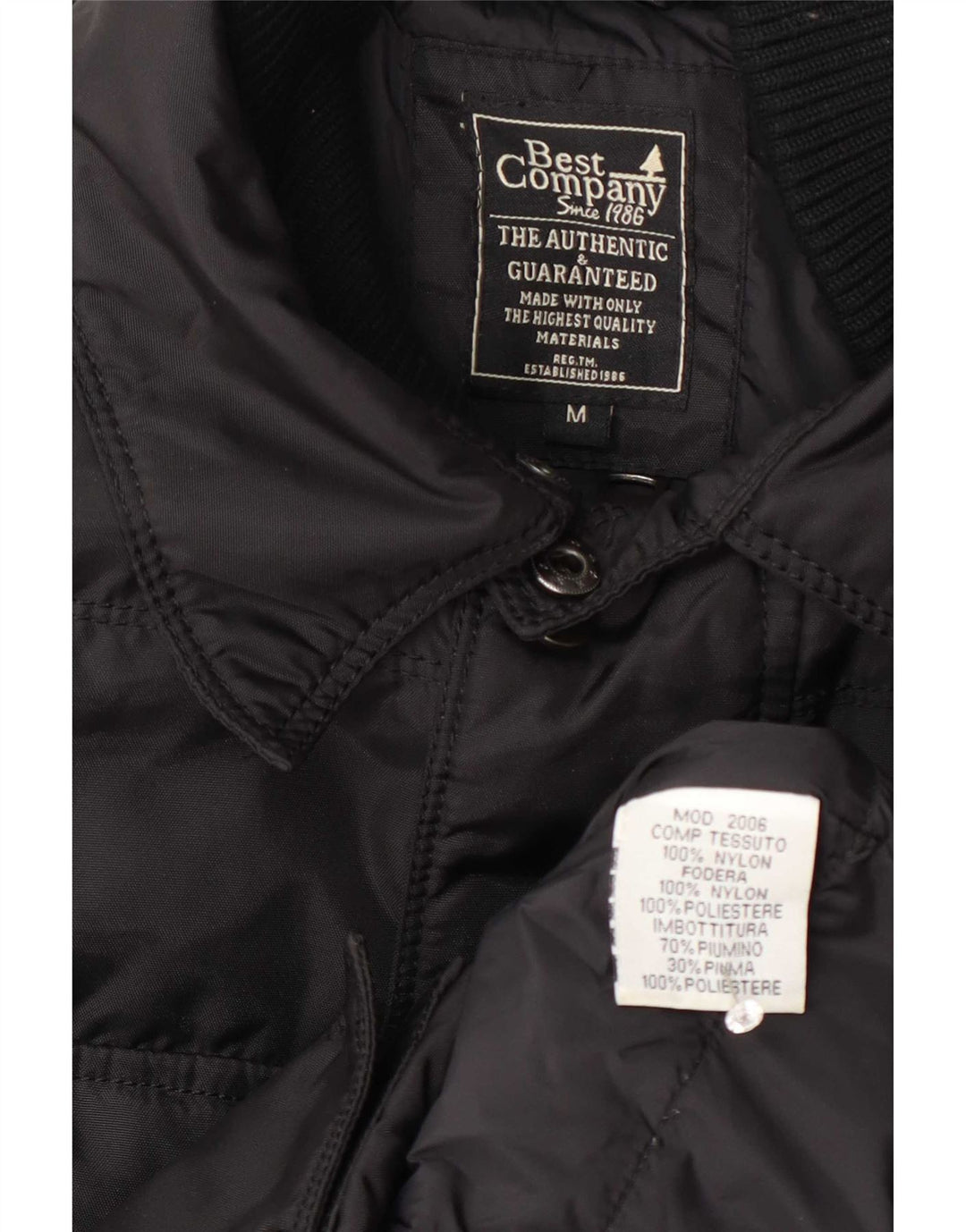 Best Company Herre Polstret Jakke UK 38 Medium Sort Nylon
