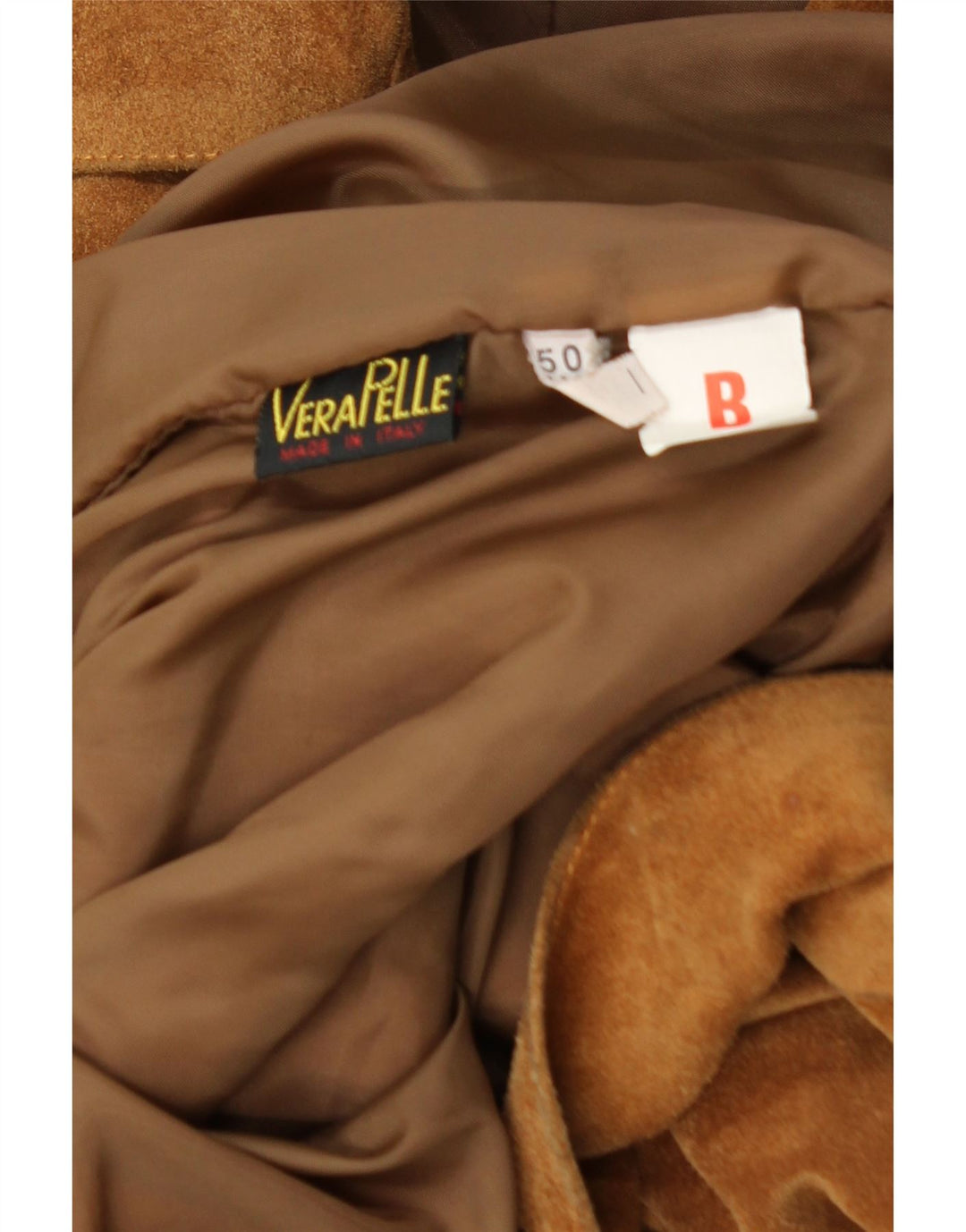 Vintage herre ruskindsjakke IT 50 Stort beige læder