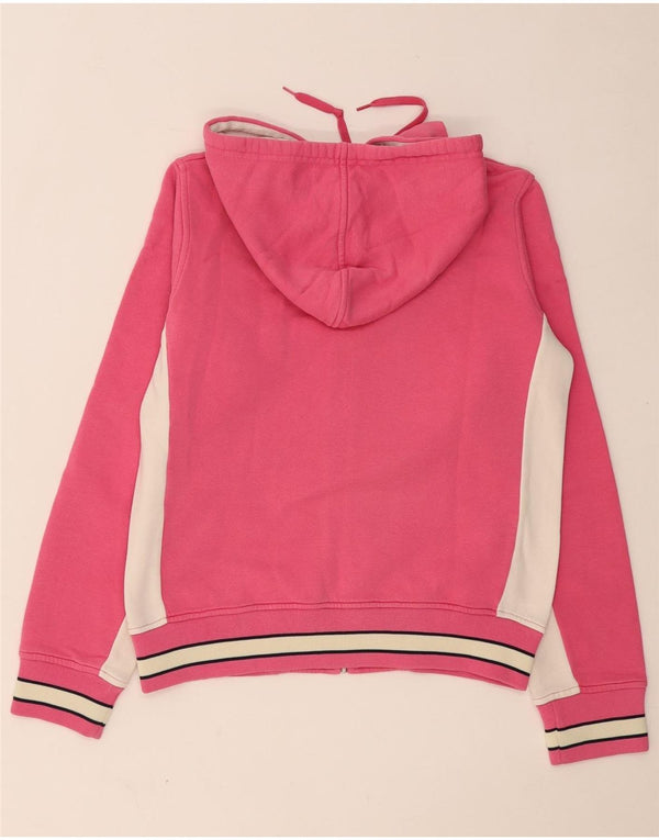 KAPPA hættetrøje med lynlås til kvinder UK 14 Large Pink Colourblock Bomuld