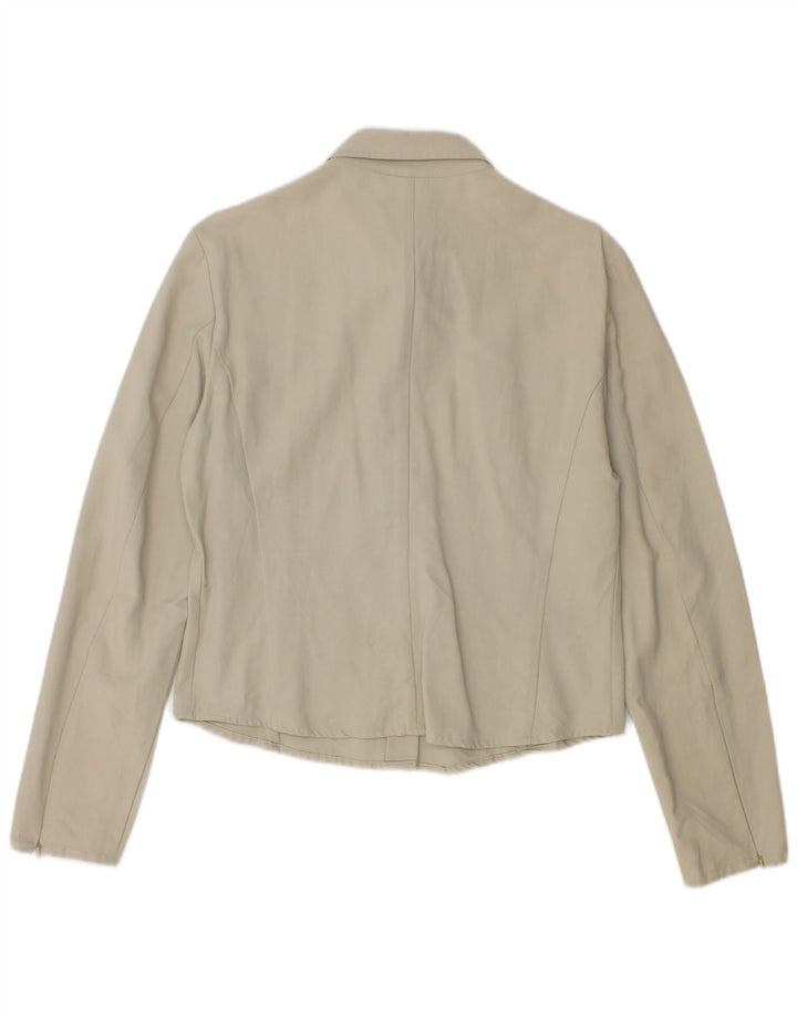 CALVIN KLEIN Dame Crop Shirt US 10 Stor Beige Bomuld