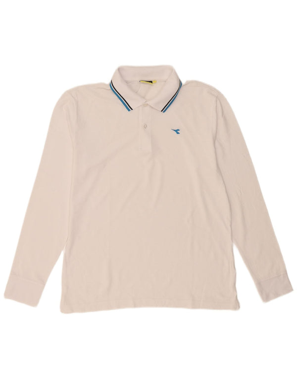 Diadora Langærmet Polo Shirt til mænd XL Hvid
