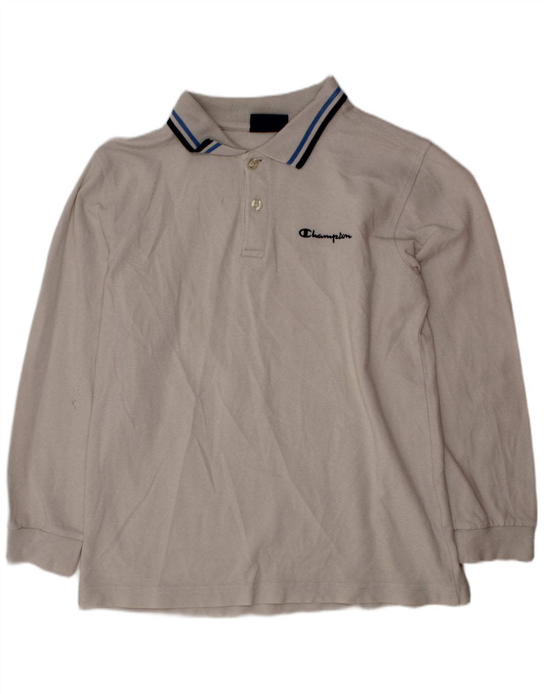 CHAMPION Langærmet drenge poloshirt 9-10 år Medium hvid