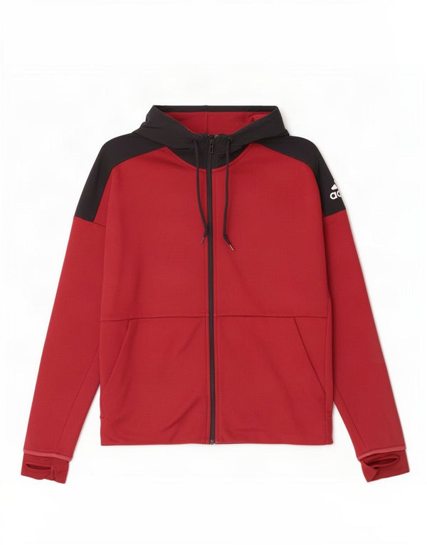 Adidas Hættetrøje med lynlås til mænd Small Burgundy Colourblock