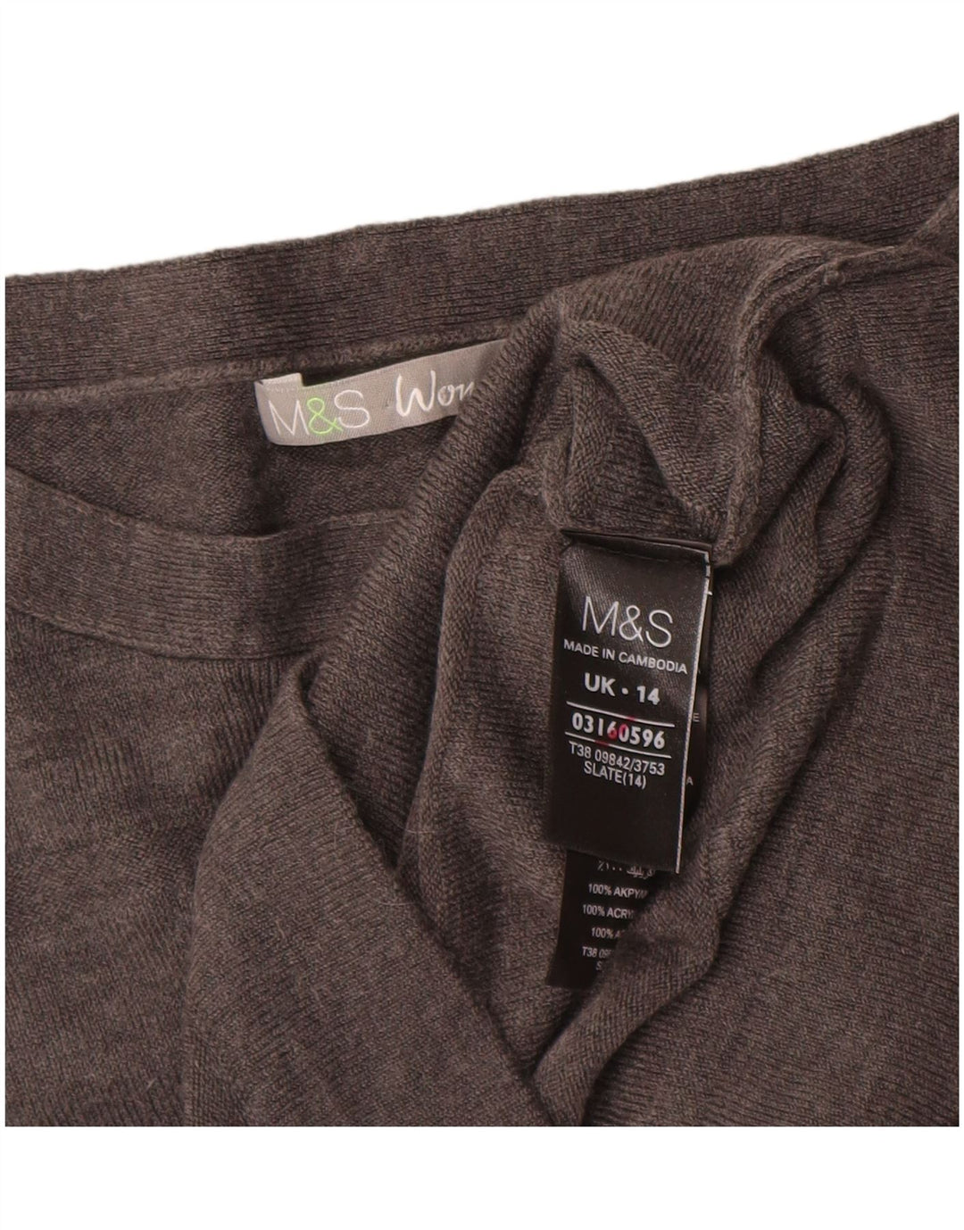 Marks & Spencer Dame Jumper Dress UK 14 Medium Grå Akryl