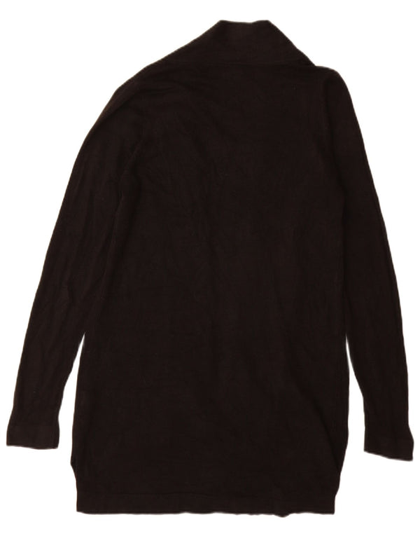 Marks & Spencer Womens Longline Open Cardigan Sweater UK 8 Small Black