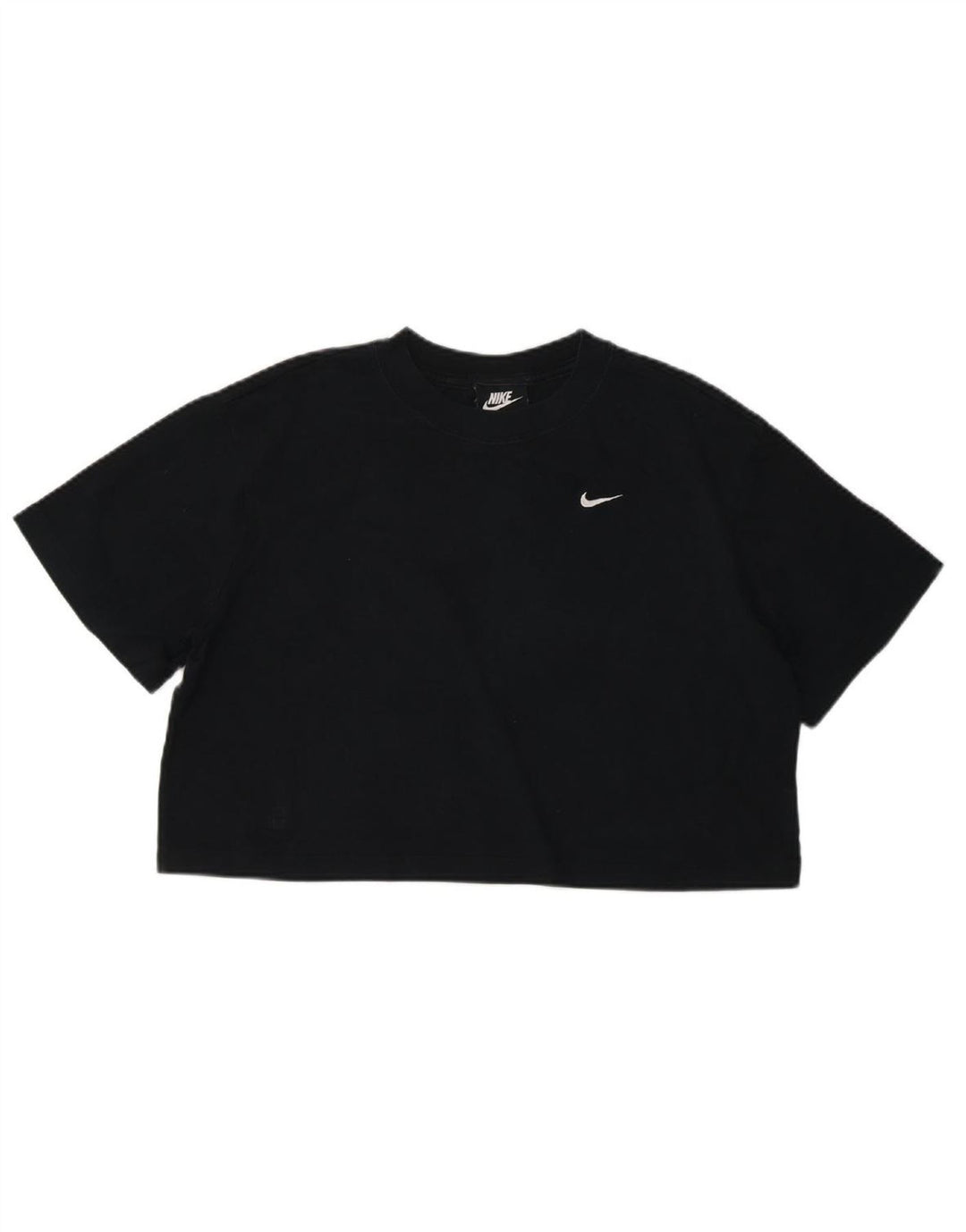 NIKE Womens Crop T-Shirt Top UK 10 Small Black