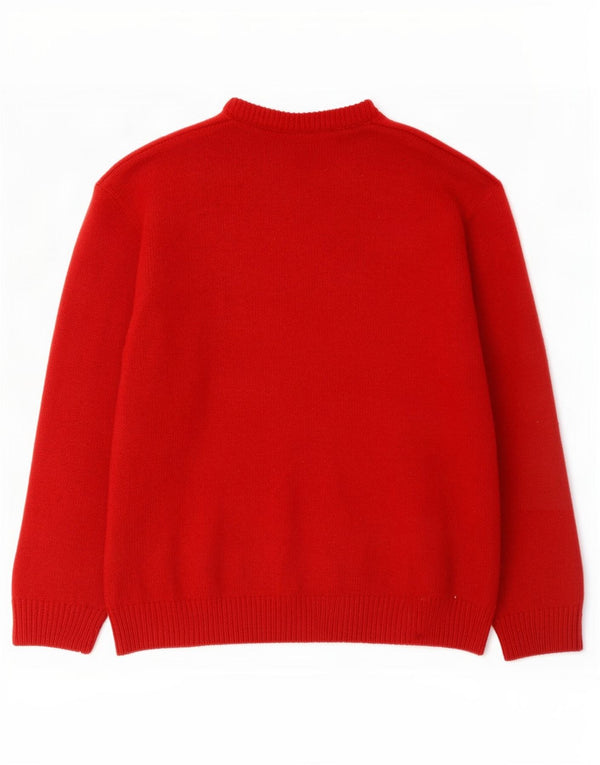 Hugo Boss Herre Crew Neck Jumper Sweater EU 52 Large Red Wool