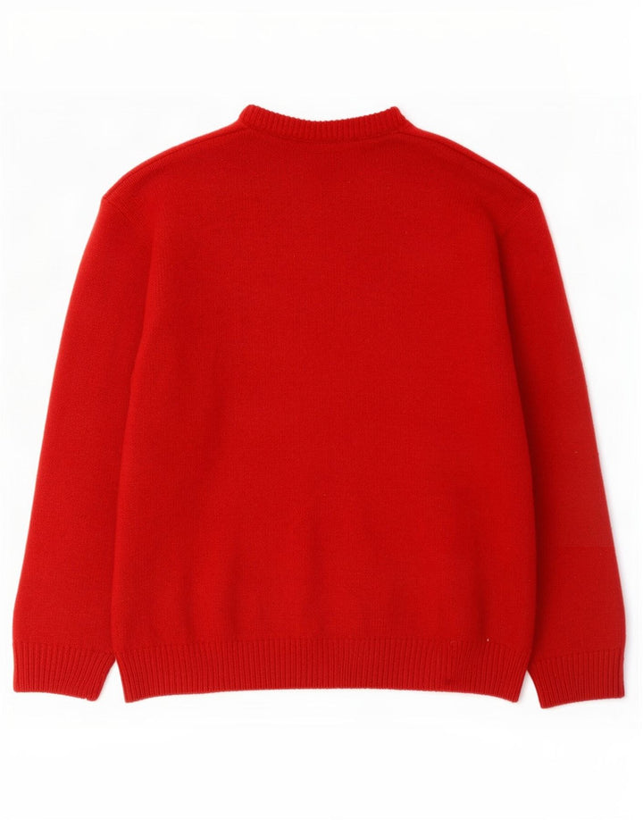 Hugo Boss Herre Crew Neck Jumper Sweater EU 52 Large Red Wool
