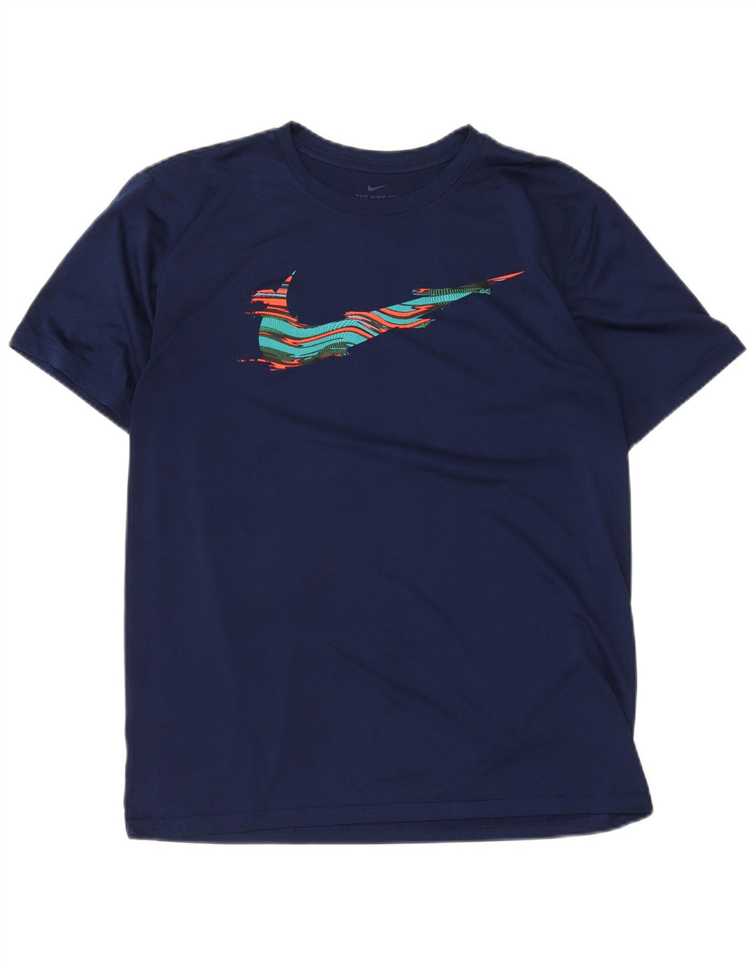 Nike Herre Dri Fit Grafisk T-Shirt Top Stor Marineblå