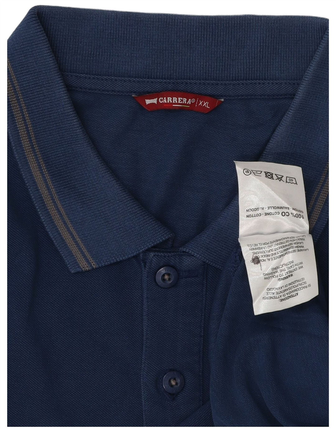 Carrera herre poloshirt 2XL blå bomuld
