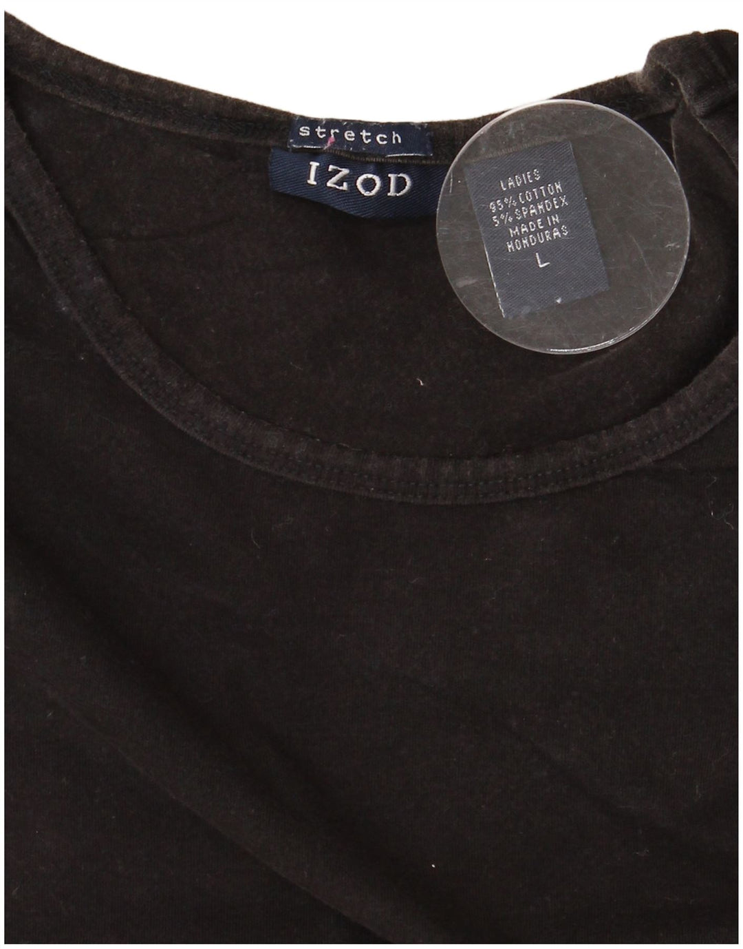 IZOD T-shirt top til kvinder DK 14 Stor sort bomuld
