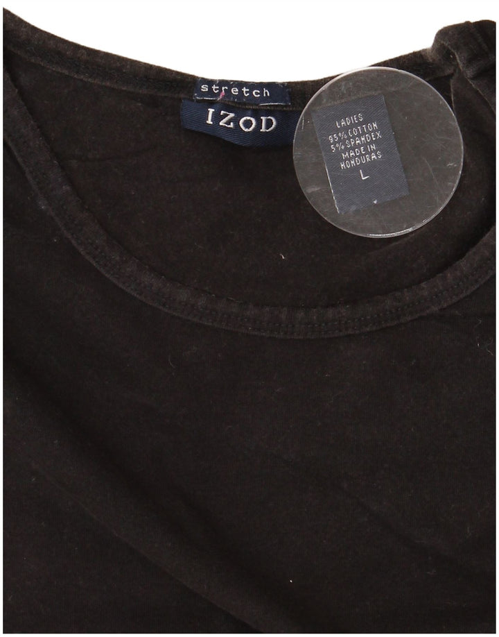 IZOD T-shirt top til kvinder DK 14 Stor sort bomuld