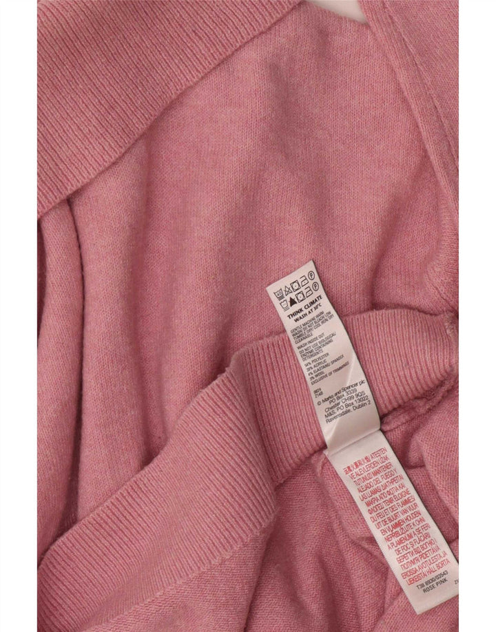 Marks & Spencer Dame Jumper Sweater med rullehals UK 6 XS Pink Polyester