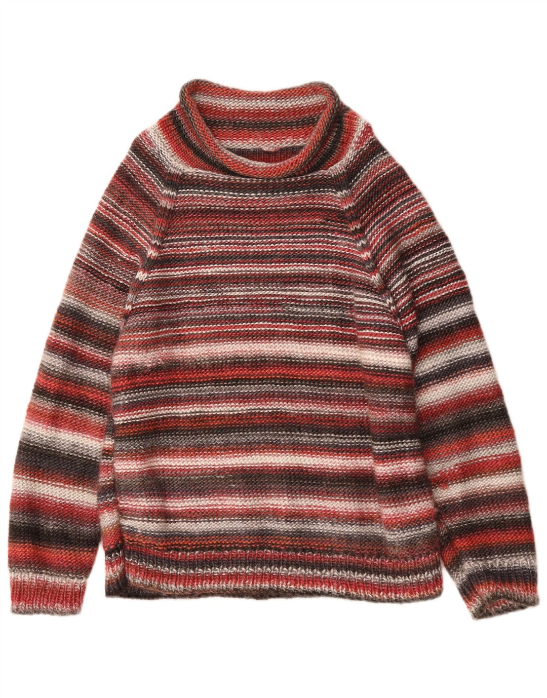 Vintage Herre Turtle Neck Jumper Sweater Medium Flerfarvet Stribet