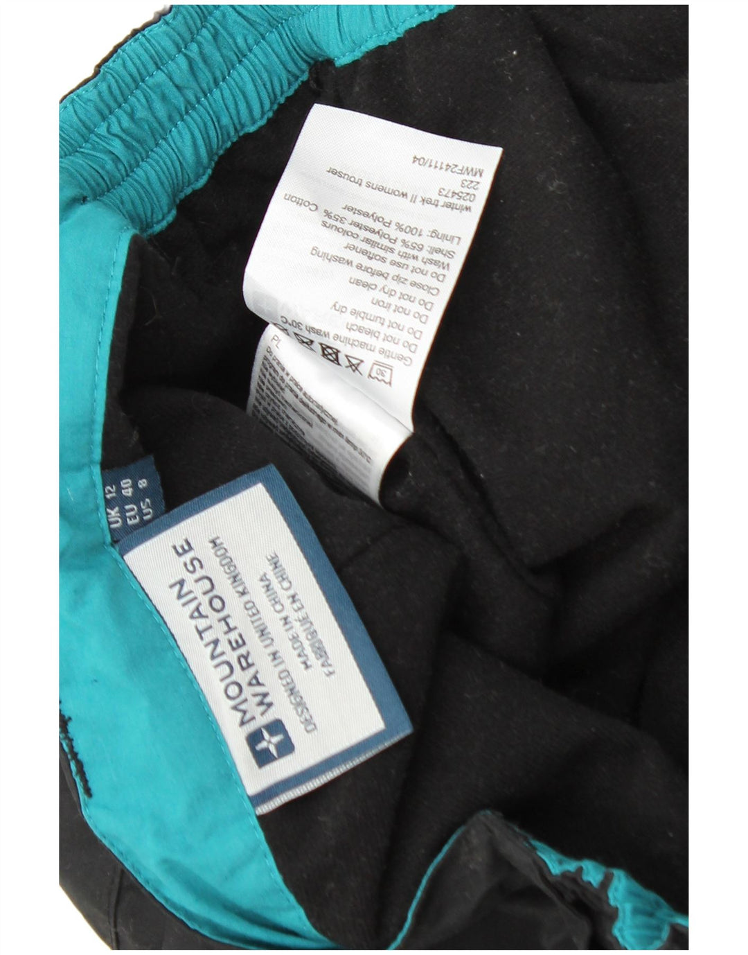 MOUNTAIN WAREHOUSE Dame vindjakke Bukser UK 12 Medium W30 L30 Sort