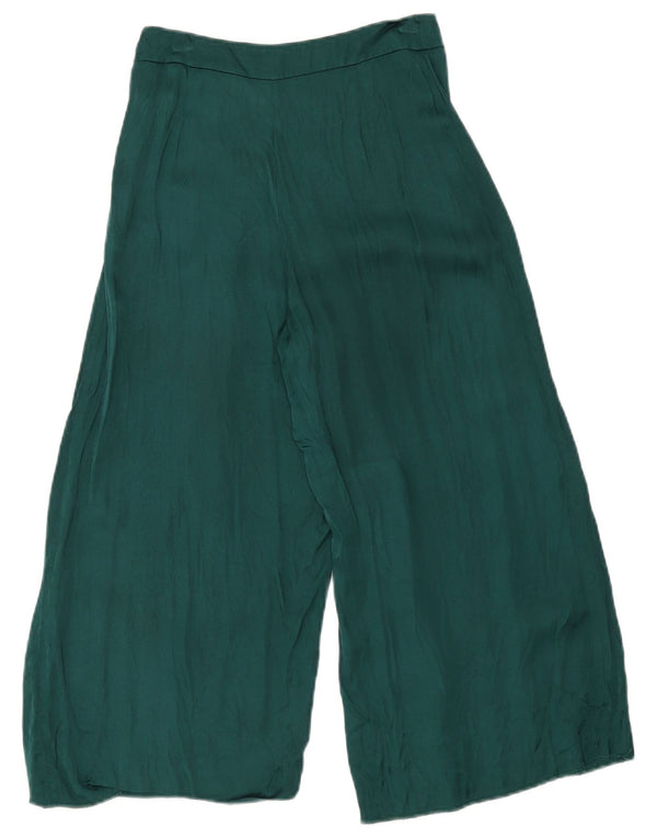 Zara Womens Casual Bukser med brede ben Små W26 L26 Grøn